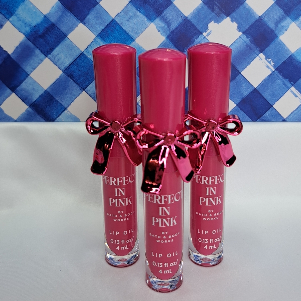 BATH & BODY WORKS 'PERFECT IN PINK'  LIP OIL 3-PIECE GIFT SET LIMITED-EDITION - Picture 6 of 14